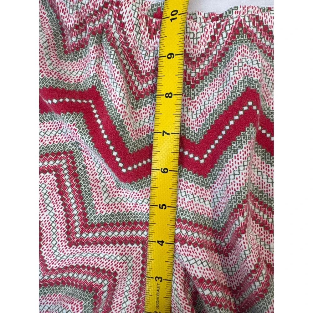 BedHead Womens Red Chevron Cotton Pajama Matching Set Sz M Cozy Sleepwear Preppy